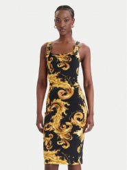 Versace Jeans Couture Sukienka codzienna 80HAO943 JS550 Czarny Slim Fit. Czarne sukienki Versace Jeans Couture, na co dzień, bez wzorów, z bawełny, bez kołnierzyka, bez ramiączek, proste. Za 1,309.00 zł.