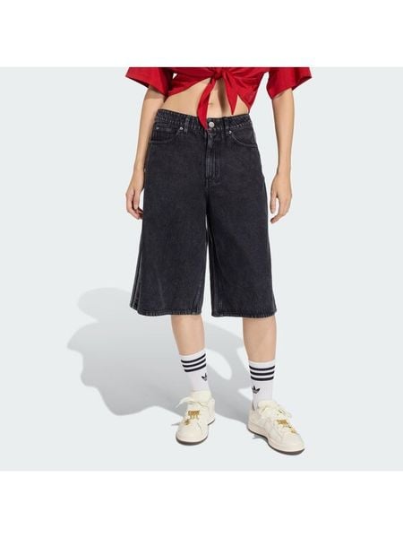 Adidas Szorty jeansowe Firebird Jorts KD2916 Czarny Oversize. Czarne szorty Adidas, bez wzorów, z bawełny. Za 259.99 zł.