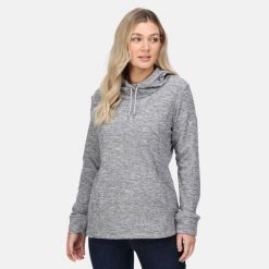Bluza polarowa turystyczna damska Kizmit II. Szare bluzy Regatta, s, bez wzorów, z polaru, bez kaptura. W wyprzedaży za 84.99 zł.