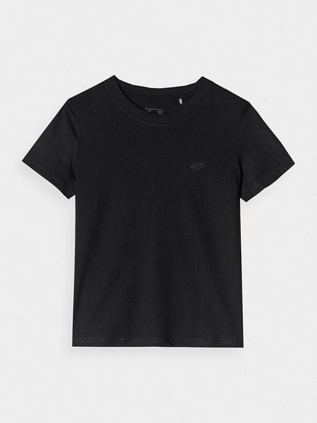 4F Koszulka w kolorze czarnym rozmiar: S. Czarne bluzki 4f, s, bez wzorów, z bawełny, bez kołnierzyka, bez ramiączek. Za 32.90 zł.