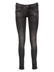 Herrlicher Dżinsy "Gila" - Skinny fit - w kolorze antracytowym rozmiar: W24/L30. Czarne jeansy Herrlicher, l, z aplikacjami. Za 101.94 zł.