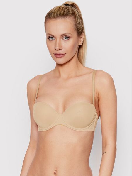Calvin Klein Underwear Biustonosz push-up 0000F2660E Beżowy. Brązowe biustonosze Calvin Klein Underwear, bez wzorów, z syntetyku. Za 99.99 zł.