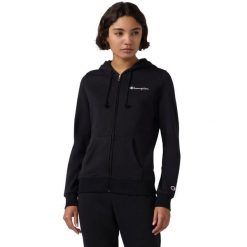 Bluza damska Champion Full Zip Hoodie Sweatshirt. Czarne bluzy Champion, uniwersalny, bez wzorów, z bawełny. Za 205.99 zł.