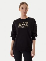 EA7 Emporio Armani Bluza 7W000416 AF12473 MC021 Czarny Relaxed Fit. Czarne bluzy EA7 Emporio Armani, xs, bez wzorów, z bawełny, bez kaptura. Za 439.99 zł.