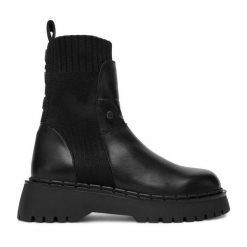 Sztyblety G-Star Raw. Czarne botki G-Star Raw, bez wzorów, bez obcasa, na płaskiej podeszwie, bez zapięcia. Za 449.99 zł.