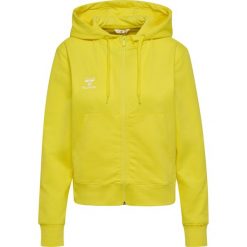 Damska bluza dresowa z kapturem Hummel Go 2.0. Żółte bluzy sportowe Hummel, bez wzorów, z dresówki, z kapturem. Za 247.50 zł.