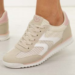 Beżowe sportowe półbuty damskie Vinceza 11675. Brązowe obuwie sportowe VINCEZA, na lato, z dresówki, bez zapięcia. Za 149.00 zł.