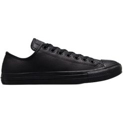 Trampki Converse Chuck Taylor Ox Leather, Dla obu płci. Czarne obuwie sportowe Converse, ze skóry, bez zapięcia. Za 490.00 zł.
