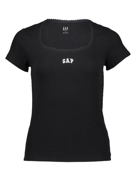 GAP Koszulka w kolorze czarnym rozmiar: XL. Czarne bluzki GAP, xl, bez wzorów, prążkowane, bez kołnierzyka, bez ramiączek. Za 76.95 zł.