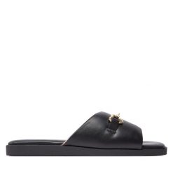 Klapki LOVE MOSCHINO. Czarne klapki Love Moschino, bez wzorów, bez obcasa. Za 639.99 zł.