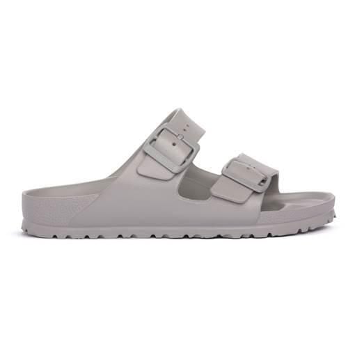 Klapki damskie Birkenstock Arizona Eva Stone Concalz S. Szare klapki Birkenstock, bez wzorów, z materiału, bez obcasa. Za 358.00 zł.