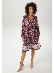 Aniston Sukienka w kolorze bordowo-białym rozmiar: 42. Czerwone sukienki Aniston, bez wzorów, z wiskozy, bez kołnierzyka, bez ramiączek, midi. Za 74.28 zł.