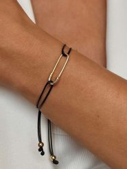 DI GIORGIO Pozłacana bransoletka z elementem ozdobnym rozmiar: onesize. Czarne bransoletki DI GIORGIO, pozłacane. Za 82.99 zł.