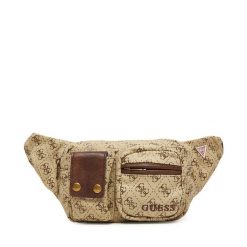Saszetka nerka Guess. Brązowe torebki klasyczne Guess, z aplikacjami, bez dodatków. Za 239.99 zł.