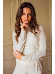 Maison Héritage Cashmere Kaszmirowy golf w kolorze kremowym rozmiar: M. Brązowe golfy Maison Héritage Cashmere, m, bez wzorów, z kaszmiru, bez ramiączek. Za 327.87 zł.