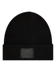 Guess Czapka AW5436 POL03 Czarny. Czarne czapki Guess, z aplikacjami, z materiału. Za 159.99 zł.