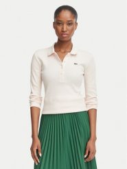 Lacoste Polo DF5281 Różowy jasny Slim Fit. Czerwone koszulki polo Lacoste, bez wzorów, z bawełny, bez kołnierzyka, bez ramiączek. Za 624.99 zł.