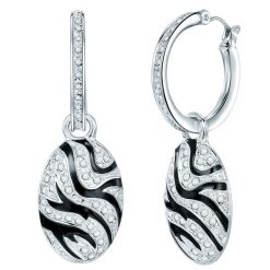 Lulu & Jane Stop metali Zdobienie kryształkami Swarovski® Kolczyki koła 1 ct Damski. Białe kolczyki Lulu & Jane, srebrne. Za 459.99 zł.