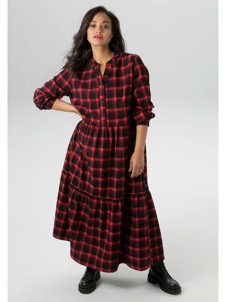 Aniston Sukienka w kolorze czerwono-czarnym rozmiar: 46. Czarne sukienki Aniston, bez wzorów, bez kołnierzyka, bez ramiączek, maxi. Za 91.56 zł.