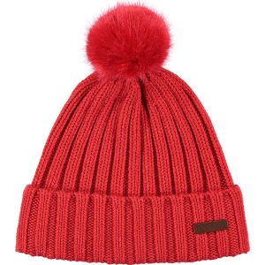 Barts - Czapka Linda. Czerwone czapki Barts, bez wzorów, z bawełny. W wyprzedaży za 99.90 zł.