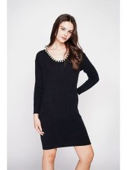 C& Jo Sukienka dzianinowa w kolorze czarnym rozmiar: 34. Czarne sukienki C& Jo, na co dzień, bez wzorów, z dzianiny, klasyczne, bez kołnierzyka, bez ramiączek, midi, proste. Za 121.99 zł.