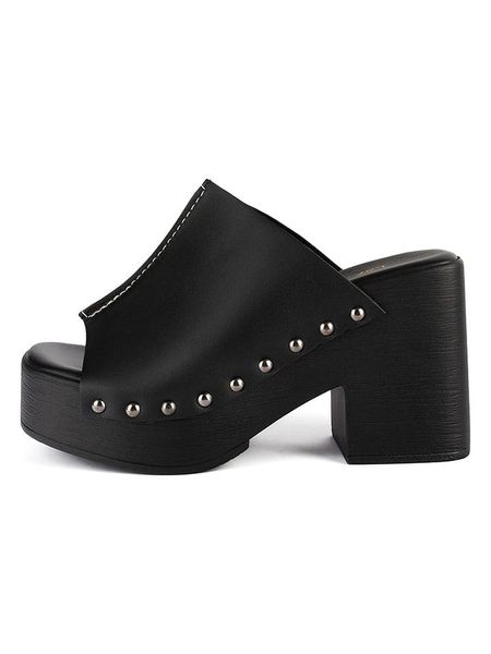 Loft37 Skórzane klapki w kolorze czarnym rozmiar: 40. Czarne klapki loft37, bez wzorów, z otwartym noskiem, bez obcasa, na obcasie. Za 367.22 zł.