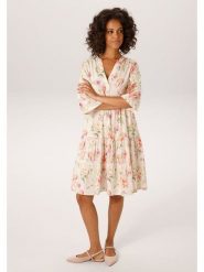 Aniston Sukienka w kolorze kremowo-różowo-zielonym rozmiar: 48. Brązowe sukienki Aniston, bez wzorów, z wiskozy, bez kołnierzyka, bez ramiączek, midi. Za 173.99 zł.