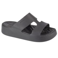 Klapki damskie Crocs 209409001. Czarne klapki Crocs, bez wzorów, z materiału, bez obcasa. Za 215.00 zł.