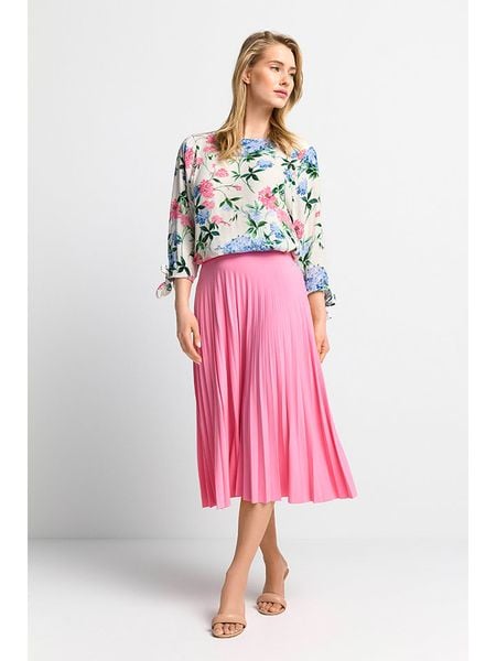 Rich & Royal Bluzka w kolorze kremowo-jasnoróżowo-błękitnym rozmiar: 38. Brązowe bluzki Rich & Royal, bez wzorów, z wiskozy, bez kołnierzyka, bez ramiączek. Za 171.68 zł.