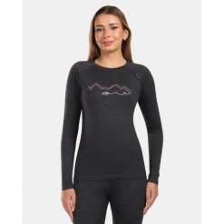 Damska warstwa bazowa z wełny merino Kilpi MAVORA TOP-W. Czarne bielizna sportowa Kilpi, bez wzorów, z wełny. Za 422.05 zł.