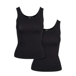 Top Damski Rozciągliwa Basic 2pak. Czarne topy Urban Classics, xl, bez wzorów, bez kołnierzyka, bez ramiączek. Za 72.99 zł.