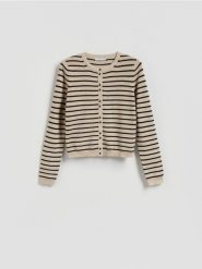 Kardigan w paski - wielobarwny. Kardigany Reserved, l, bez wzorów, z dzianiny. Za 129.99 zł.