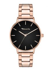 Tamaris Zegarek kwarcowy w kolorze różowozłoto-czarnym rozmiar: onesize. Czarne, analogowe zegarki Tamaris, metalowe. Za 173.99 zł.