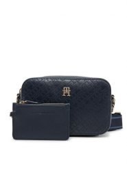 Tommy Hilfiger Torebka Th Distinct Camera Bag Mono AW0AW17221 Granatowy. Niebieskie listonoszki TOMMY HILFIGER, bez wzorów, ze skóry, bez dodatków. Za 329.99 zł.
