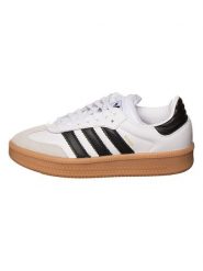 Adidas Skórzane sneakersy "Samba" w kolorze białym rozmiar: 40 2/3. Białe trampki Adidas, bez wzorów, bez zapięcia. Za 463.38 zł.