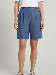 MOSS COPENHAGEN Bermudy "Viana" w kolorze niebieskim rozmiar: L. Niebieskie szorty Moss Copenhagen, bez wzorów, z podwyższonym stanem. Za 166.49 zł.