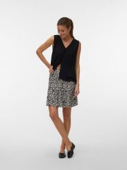 Vero Moda Spódnica w kolorze beżowo-czarnym rozmiar: XL. Brązowe spódnice Vero Moda, na imprezę, s, bez wzorów, z wiskozy, klasyczne, mini, rozkloszowane. Za 78.66 zł.