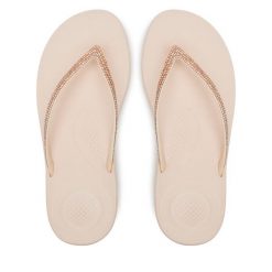 Japonki FitFlop. Czerwone klapki FitFlop, bez wzorów, bez obcasa. Za 129.99 zł.