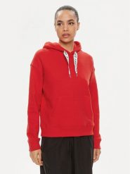 Tommy Jeans Bluza Logo Drawcord DW0DW17794 Czerwony Boxy Fit. Czerwone bluzy Tommy Jeans, m, bez wzorów, z bawełny, bez kaptura. Za 379.99 zł.