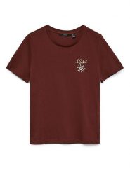 Vero Moda Koszulka w kolorze brązowym rozmiar: XS. Brązowe bluzki Vero Moda, xs, bez wzorów, z bawełny, bez kołnierzyka, bez ramiączek. Za 37.12 zł.