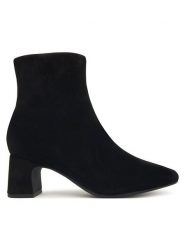 Clarks Botki Fernie Zip 26182936 Czarny. Czarne botki Clarks, bez wzorów, ze skóry, bez obcasa, na słupku, bez zapięcia. Za 569.99 zł.