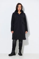 Damskie Parka funkcyjna HYPRAR hydrofobowa kaptur. Czarne parki Ulla Popken, plus size, z materiału, plus size. Za 699.99 zł.