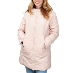 Kurtka GEOX W MYRIA LONG PARKA Rose. Czerwone kurtki Geox, bez wzorów, z tkaniny, bez kaptura. Za 445.99 zł.