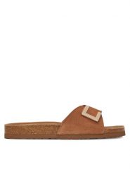 Lasocki Klapki HYSC0122056-1 Brązowy. Brązowe klapki Lasocki, bez wzorów, ze skóry, bez obcasa. Za 119.99 zł.
