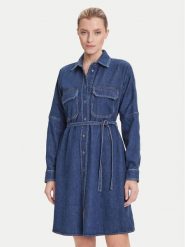 Weekend Max Mara Sukienka jeansowa Balenio 2525226081 Granatowy Regular Fit. Niebieskie sukienki Weekend Max Mara, bez wzorów, z bawełny, bez kołnierzyka, bez ramiączek. Za 1,399.00 zł.