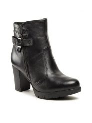 Lasocki Botki WB-TIZIANA-AW22-11 Czarny. Czarne botki Lasocki, bez wzorów, ze skóry, bez obcasa, na słupku, bez zapięcia. Za 329.99 zł.