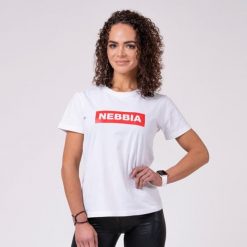 Koszulka fitness damska Nebbia Basic biała. Białe bluzki Nebbia, xs, bez wzorów, sportowe, bez kołnierzyka, bez ramiączek. Za 138.90 zł.
