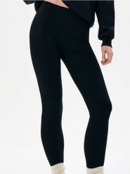 Prążkowane legginsy z gumką w pasie - czarny. Czarne legginsy Sinsay, l, bez wzorów, prążkowane. Za 29.99 zł.