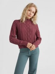 O'Neill Sweter "Cable Knit" w kolorze fioletowym rozmiar: L. Różowe swetry O'Neill, l, bez wzorów, z bawełny, bez ramiączek. Za 110.04 zł.