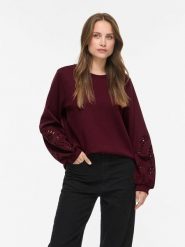 Vila Bluza "Sandy" w kolorze bordowym rozmiar: S. Czerwone bluzy Vila, s, bez wzorów, z materiału, bez kaptura. Za 159.95 zł.
